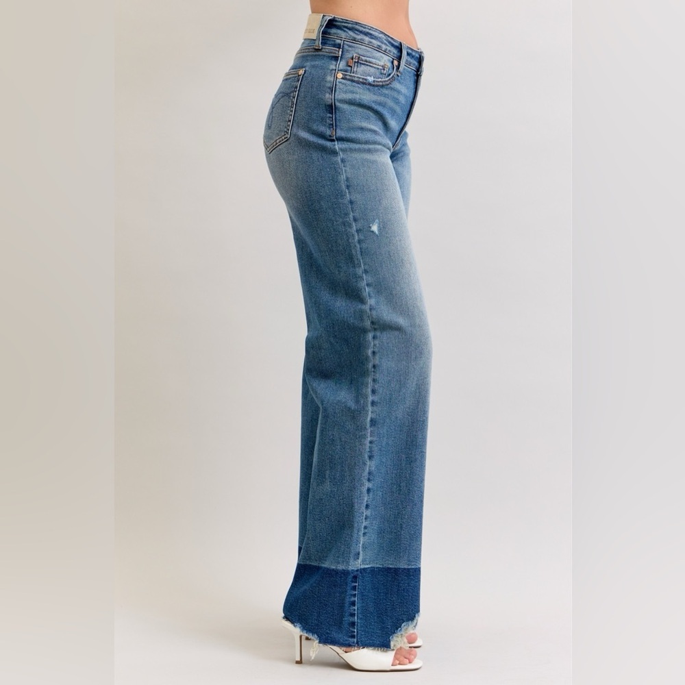 Judy Blue Raw Hem High Waist Column Straight Jeans​ - Picture 4 of 10